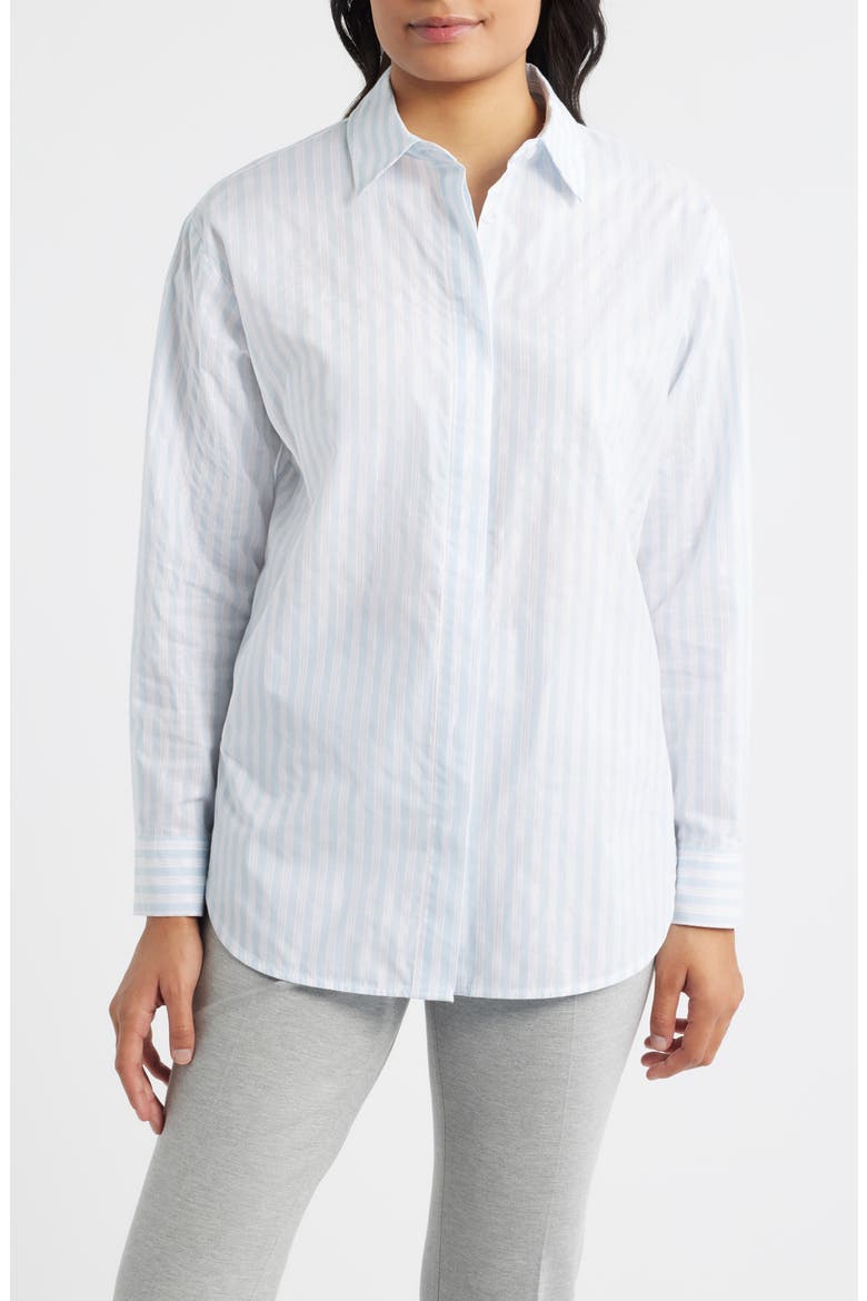 Stripe Woven Shirt, Main, color, OPAL BLUE MULTI