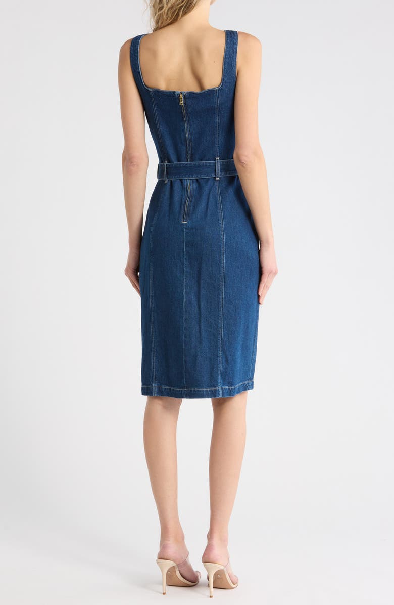 L'AGENCE Belted Denim Body-Con Dress, Alternate, color, Glendale