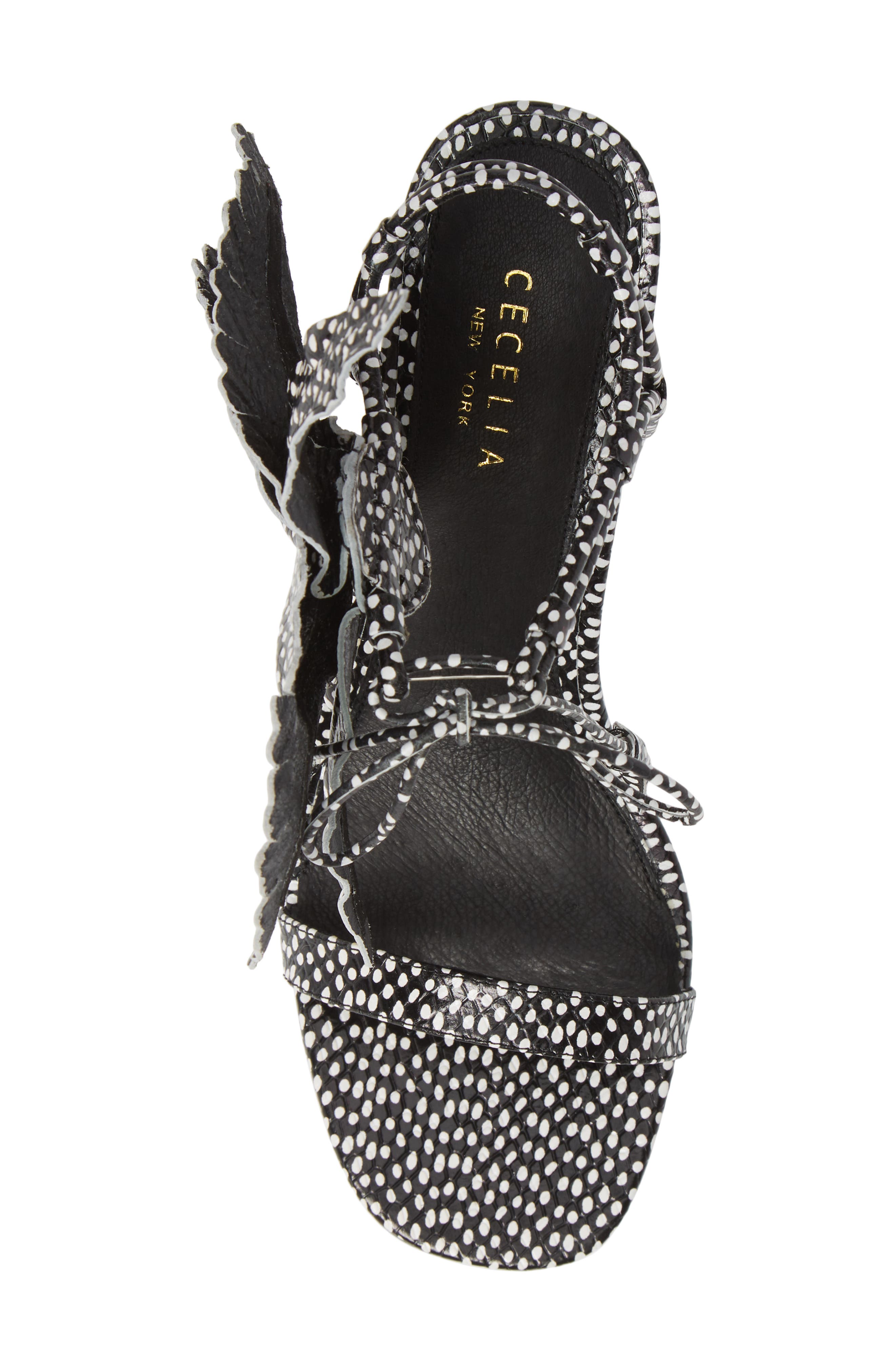 Hibiscus Sandal, Alternate, color, BLACK AND WHITE DOT