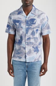 Wax London Didcot Watercolor Stretch Cotton Button-Up Shirt