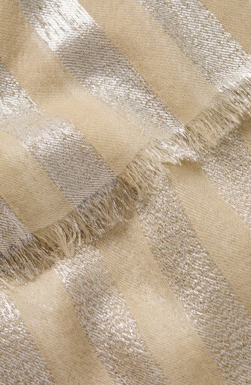 Jane Carr Skyline Metallic Cashmere Blend Scarf In Gold Dust