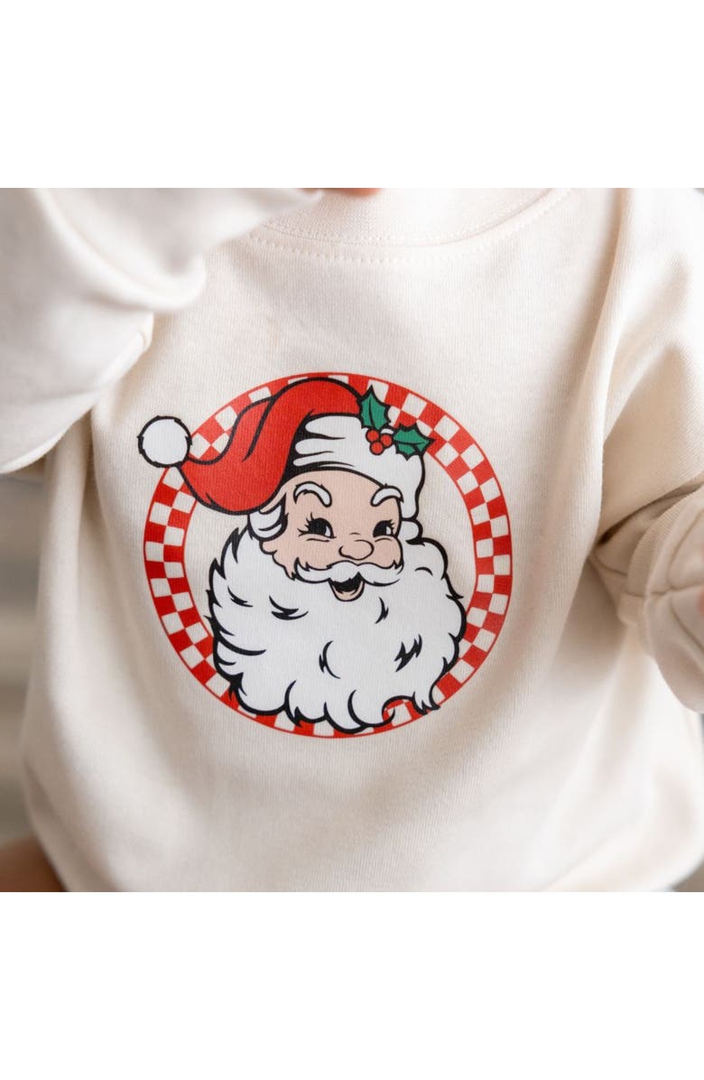 Sweet Wink Retro Santa Christmas Long Sleeve Romper, Alternate, color,