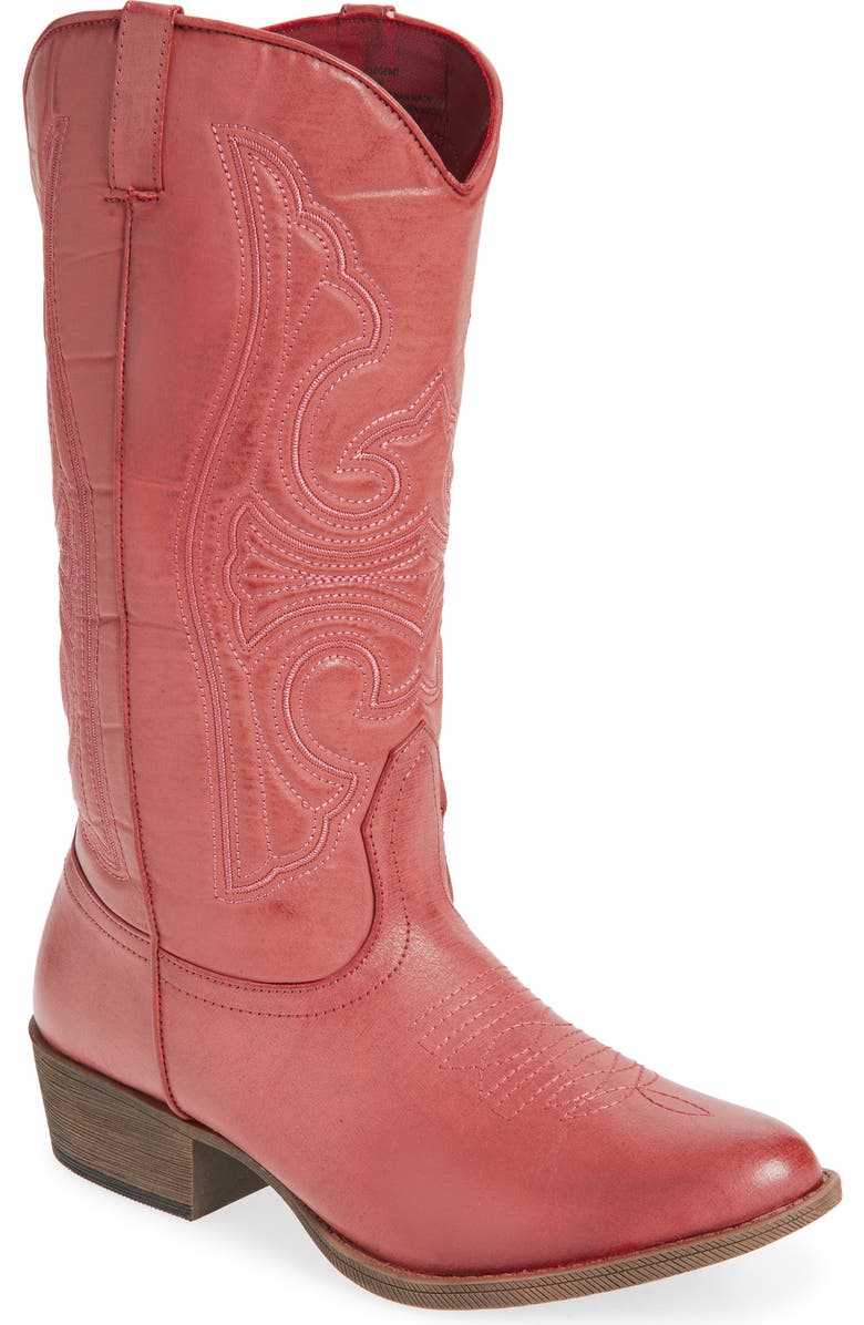 Coconuts by Matisse Legend Western Boot, Main, color, Red Fab