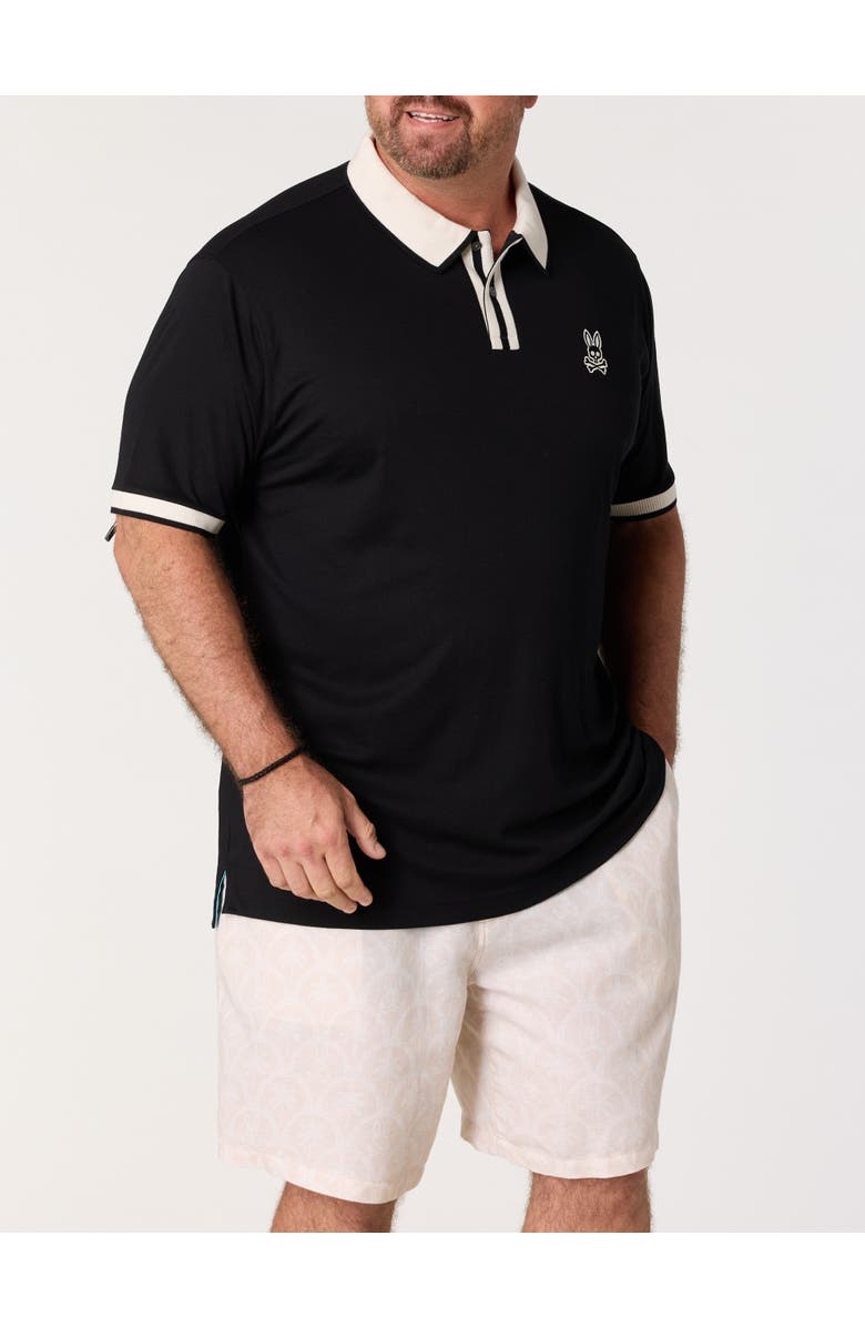 Psycho Bunny Big & Tall Ridley Polo Shirt, Alternate, color, Black