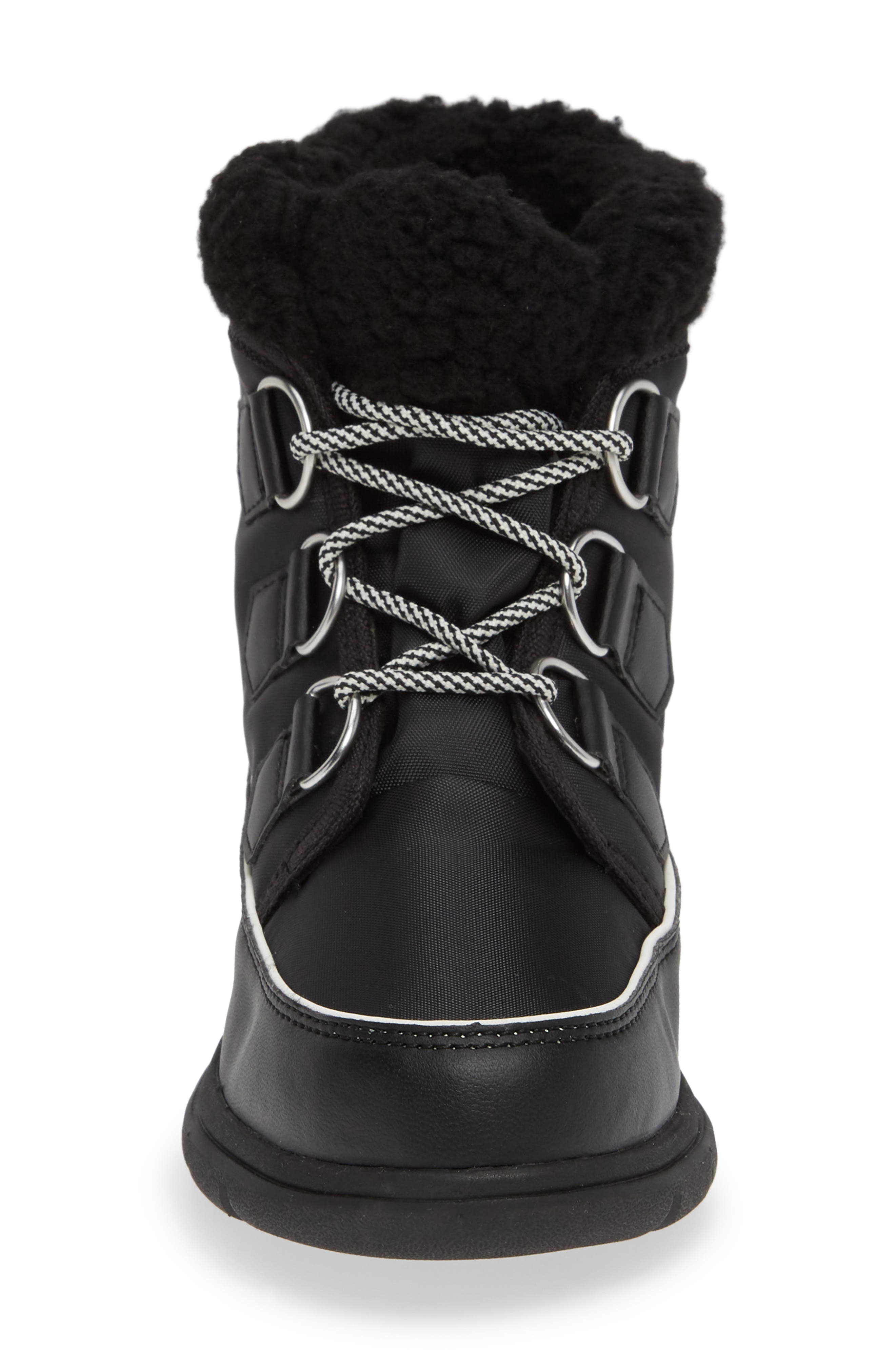 Explorer Carnival Waterproof Boot with Faux Fur Collar, Alternate, color, BLACK/ SEA SALT
