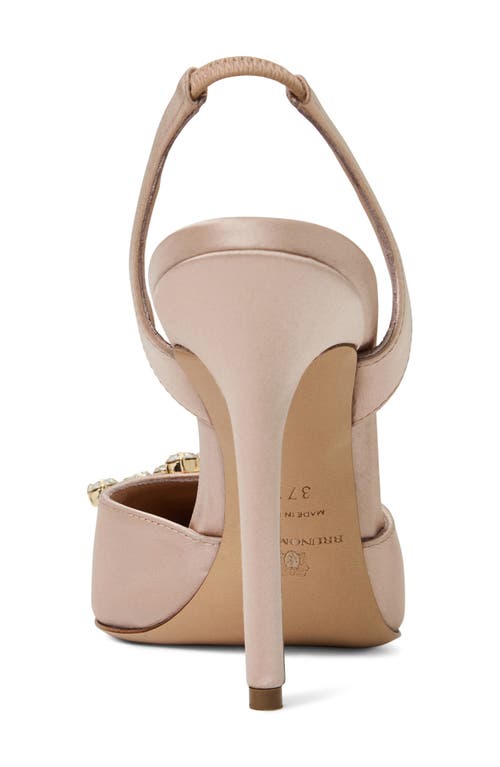 Bruno Magli Moda Slingback Pointed Toe Pump In Champagne Satin