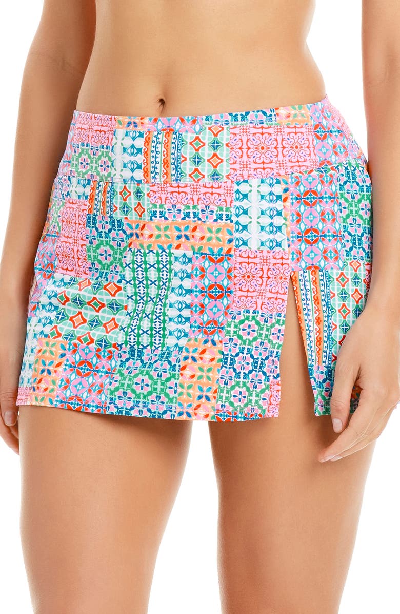 BLEU by Rod Beattie High Waist Skirted Bikini Bottoms, Main, color, Multi