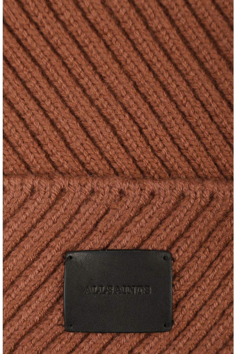 Traveling Rib Peak Beanie, Alternate, color, SMOKE PINK