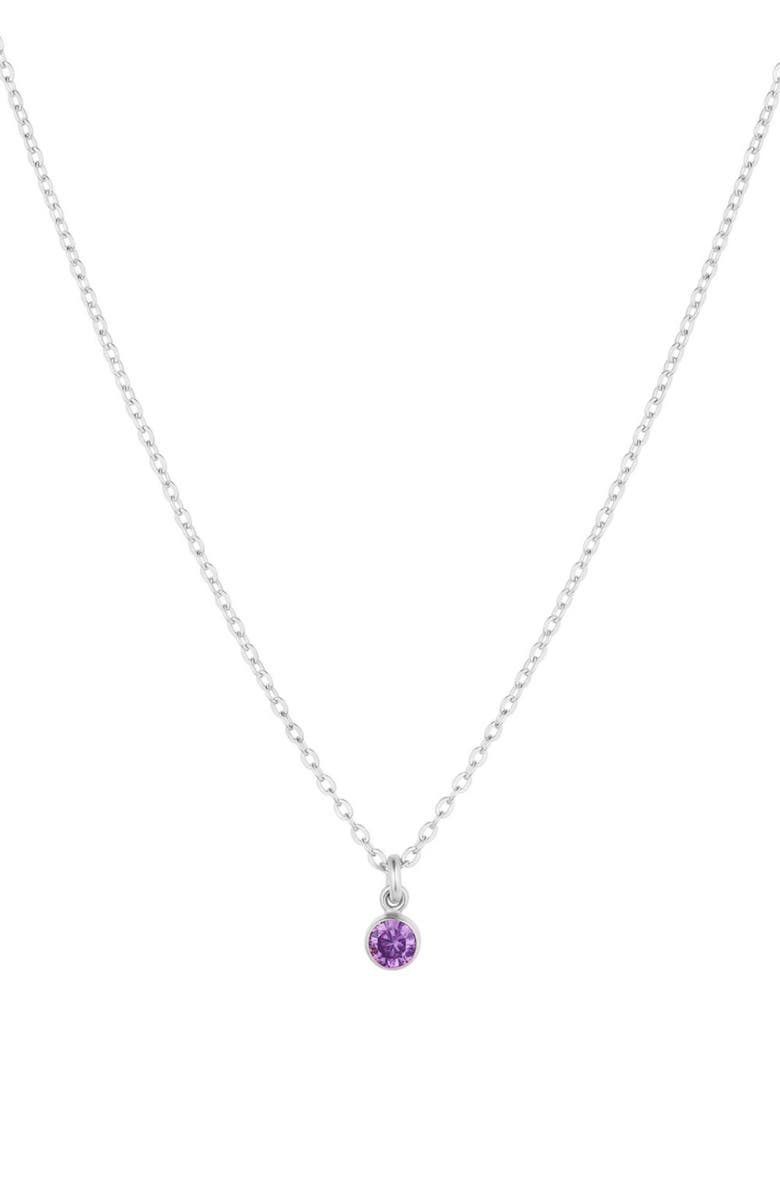 Set & Stones Birthstone Charm Necklace, Main, color, Silver / March