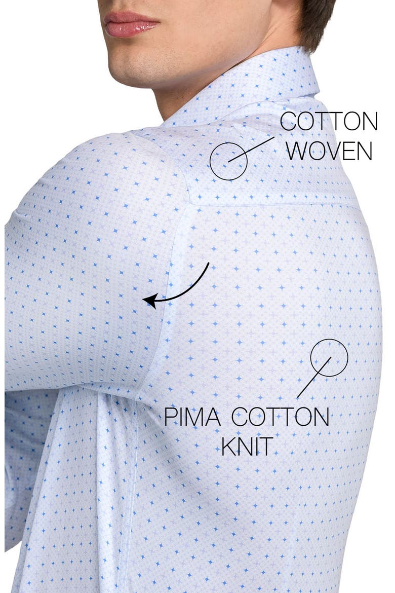 Slim Fit Metro Diamond Reworked Dress Shirt, Alternate, color, WHITE/ BLUE