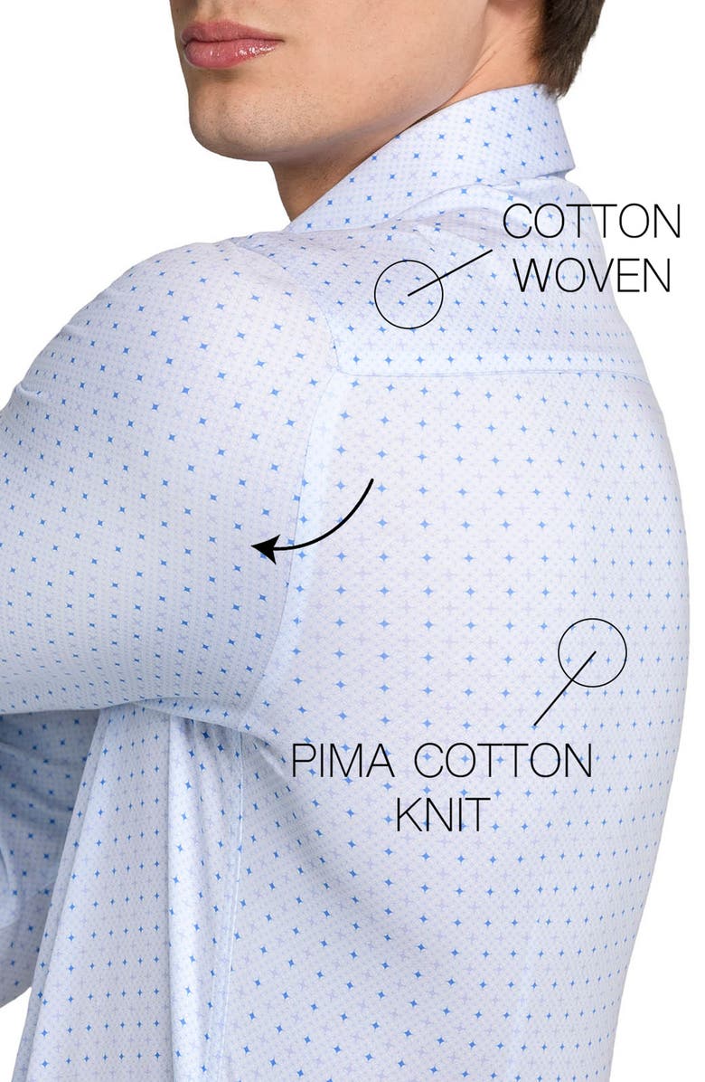 W.R.K Slim Fit Metro Diamond Reworked Dress Shirt, Alternate, color, White/ Blue