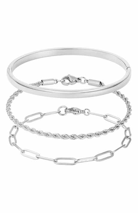 Adornia Set of 3 18K Gold Plated Stainless Steel Bracelets