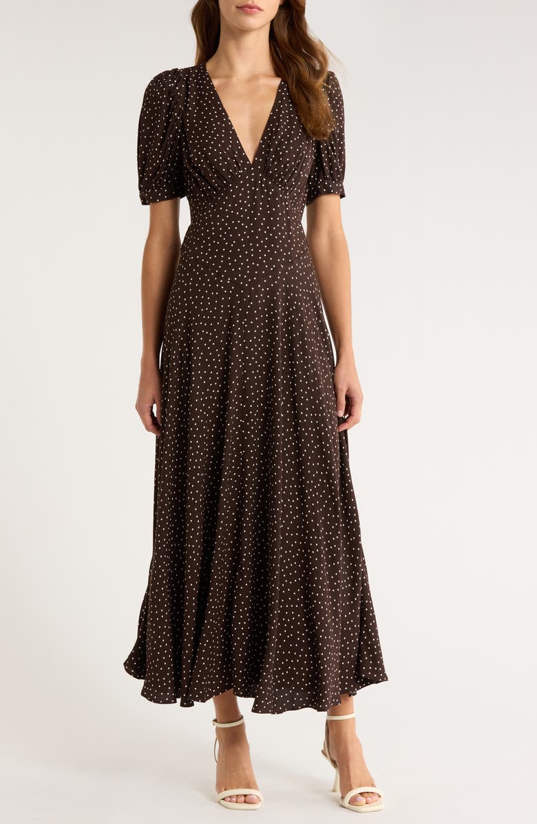 Reformation Naira Puff Sleeve Maxi Dress, Main, color, Colette Dot
