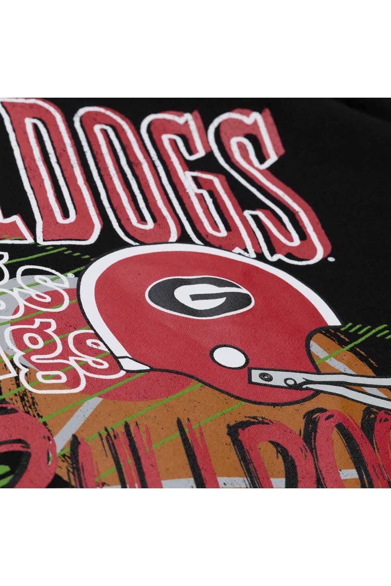 Men's Mitchell & Ness  Black Georgia Bulldogs Half Time Fleece Crewneck Sweatshirt, Alternate, color, Black