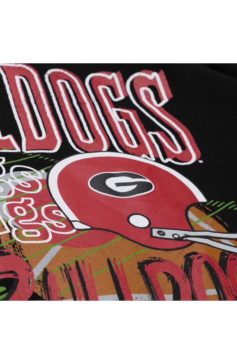 Mitchell & Ness Men's Mitchell & Ness Black Georgia Bulldogs Half Time Fleece Crewneck Sweatshirt, Alternate, color, Black