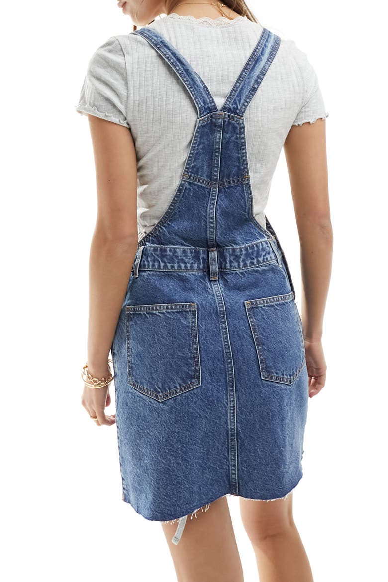 Denim Overall Dress, Alternate, color, LIGHT BLUE