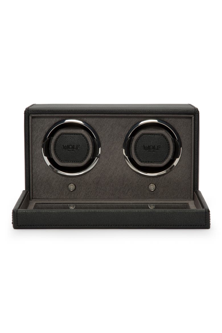 Cub Double Watch Winder with Cover, Alternate, color, BLACK