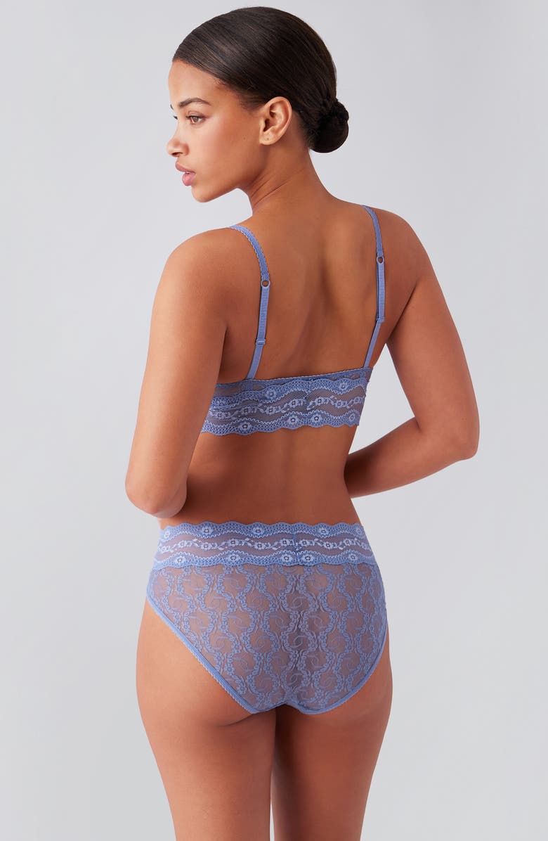b.tempt'd by Wacoal Lace Kiss Bralette, Alternate, color, Country Blue