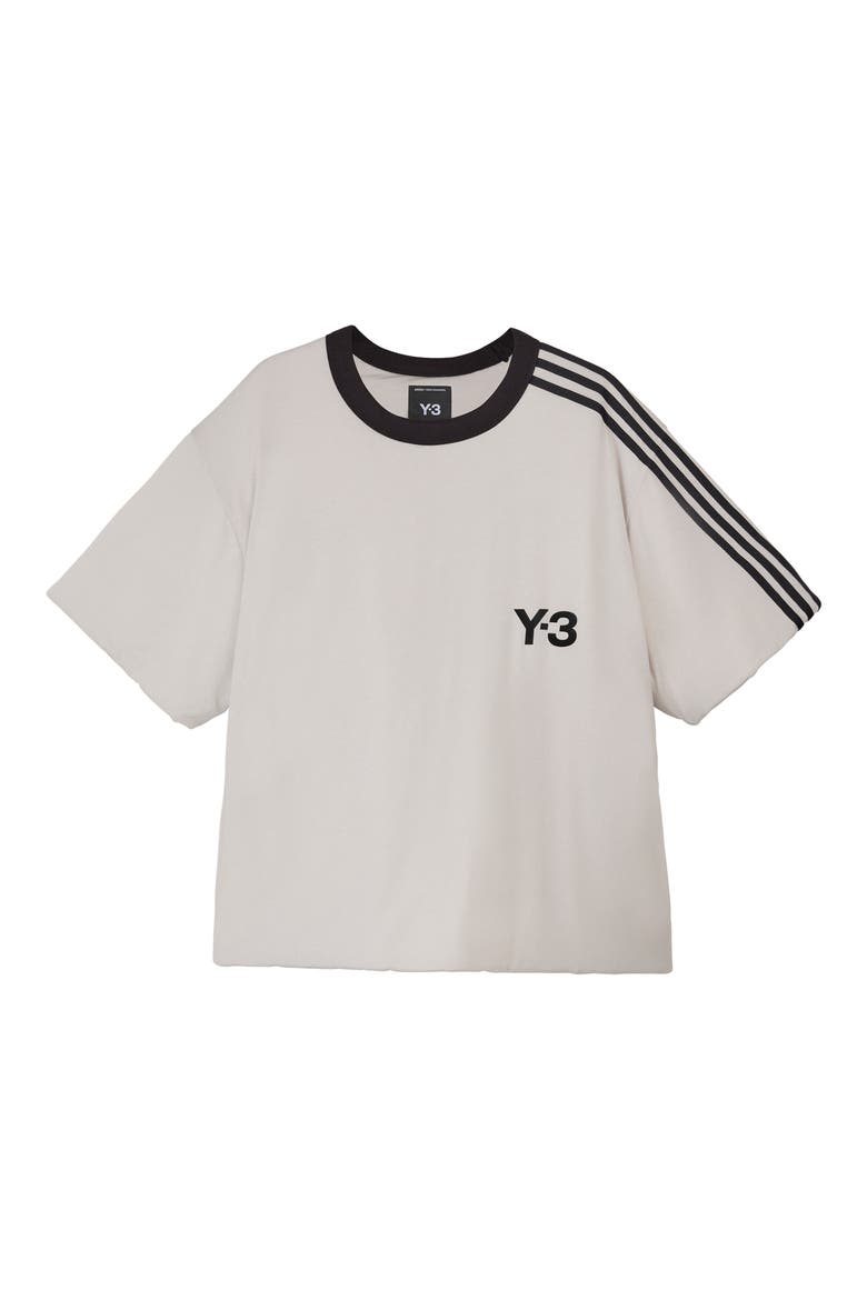 Padded 3-Stripes T-Shirt, Main, color, CHALK PEARL