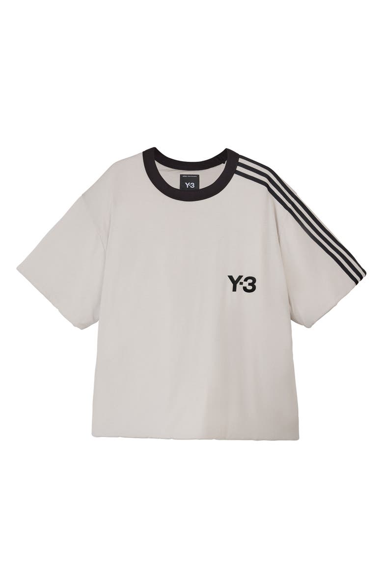 adidas Padded 3-Stripes T-Shirt, Main, color, Chalk Pearl