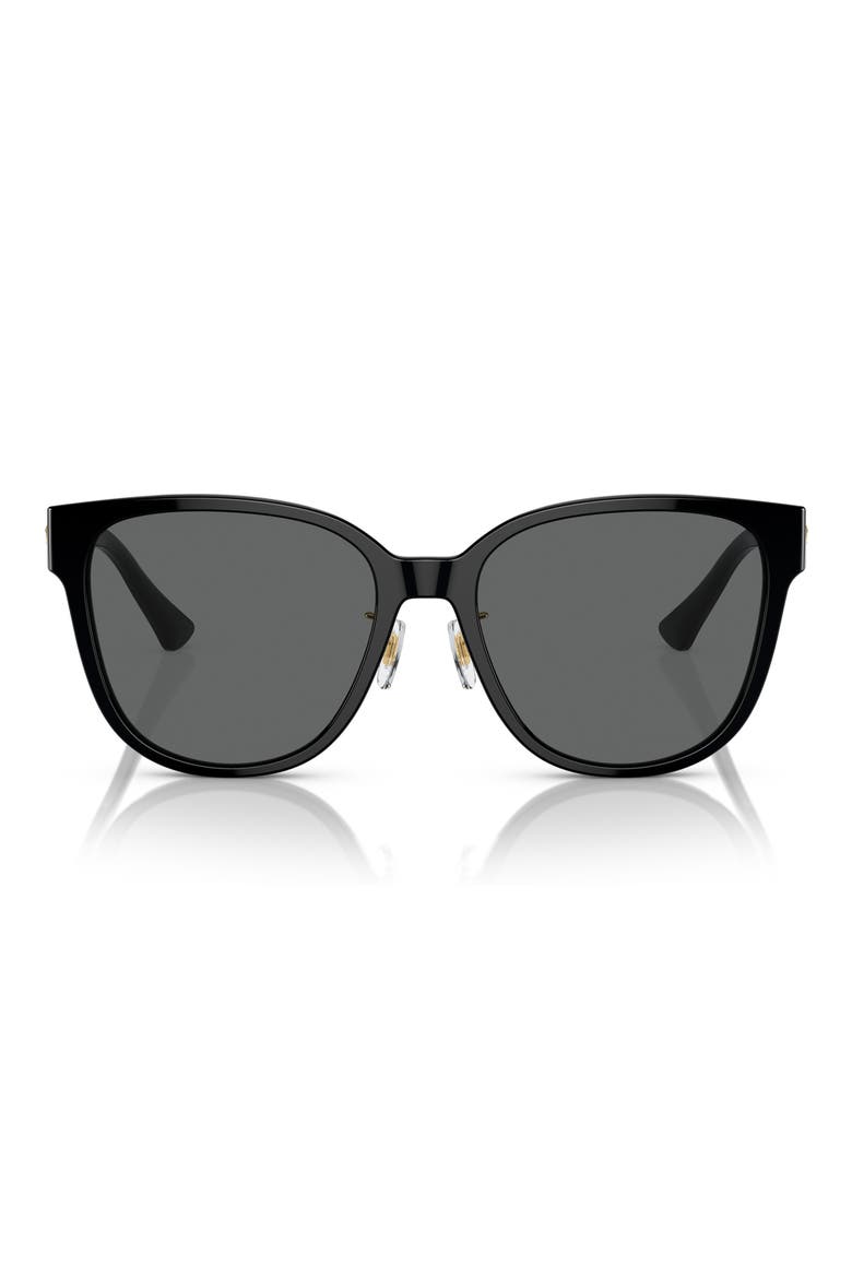 57mm Square Sunglasses, Main, color, BLACK