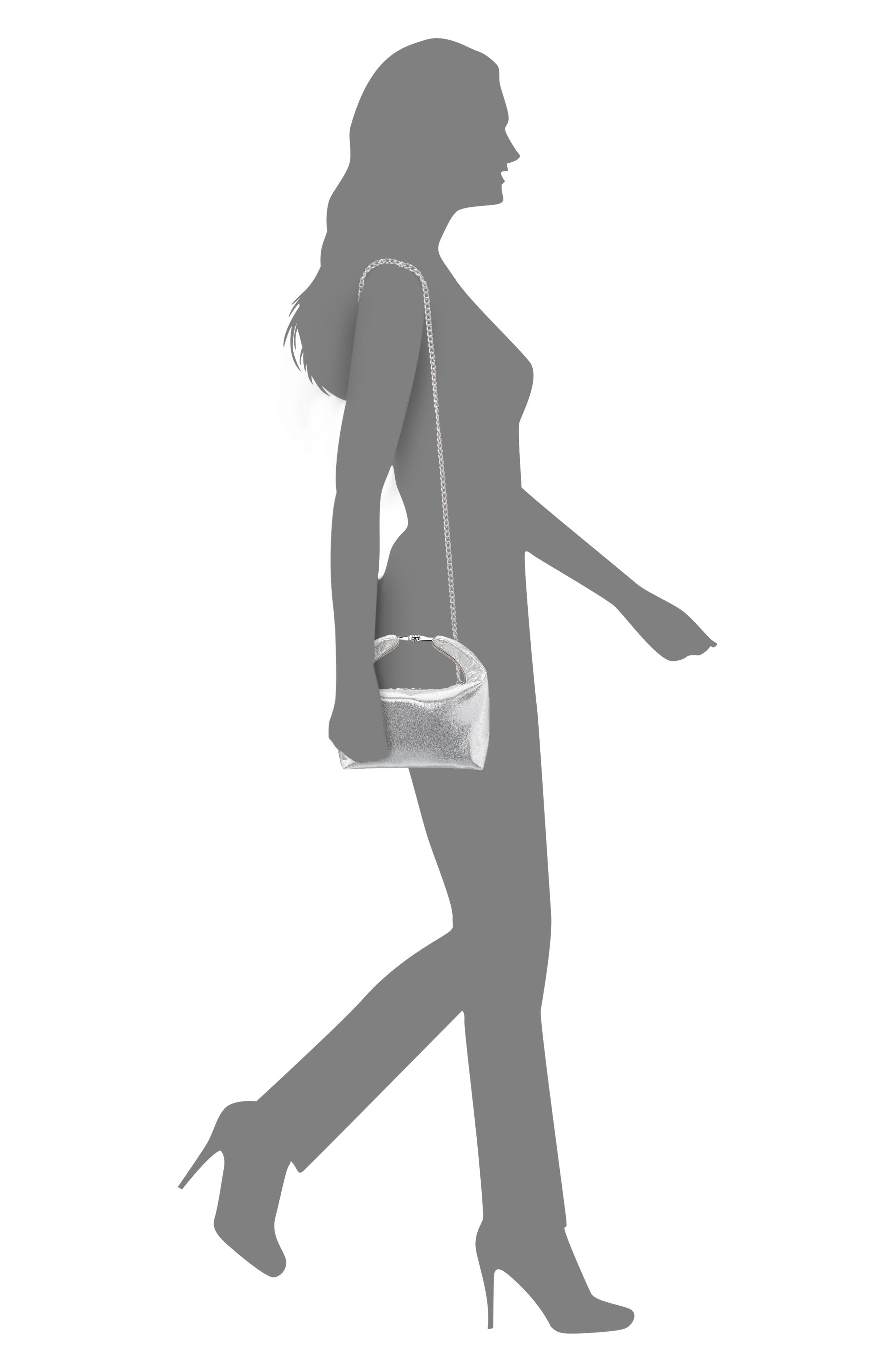 Nina Metallic Hobo Bag, Alternate, color, True Silver