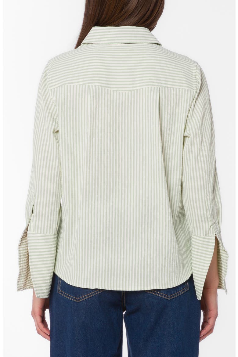 Amaya Seersucker Button-Up Shirt, Alternate, color, MUTED SAGE STRIPE