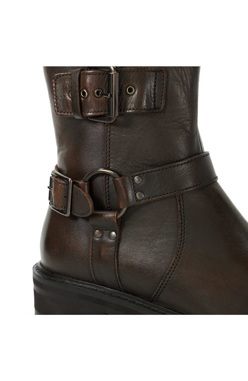 Dune London Piton Moto Bootie In Brown