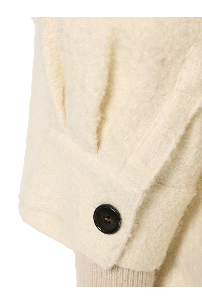Ninon Cropped Plain Tweed Jacket, Alternate, color, Ecru