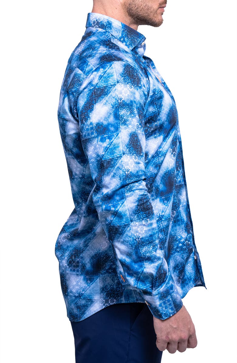 Maceoo Fibonacci Resistance Contemporary Fit Button-Up Shirt, Alternate, color, Blue