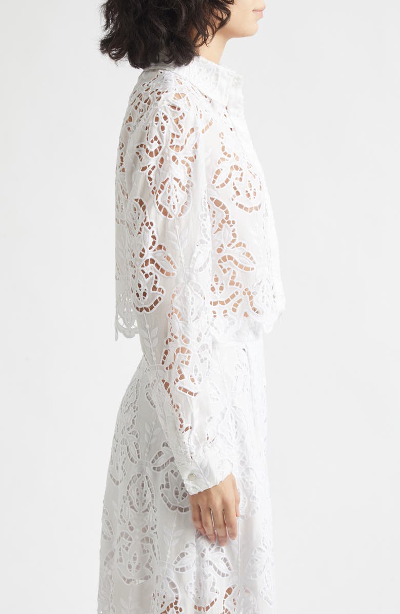 Toccin Jilly Floral Embroidery Crop Shirt, Alternate, color,