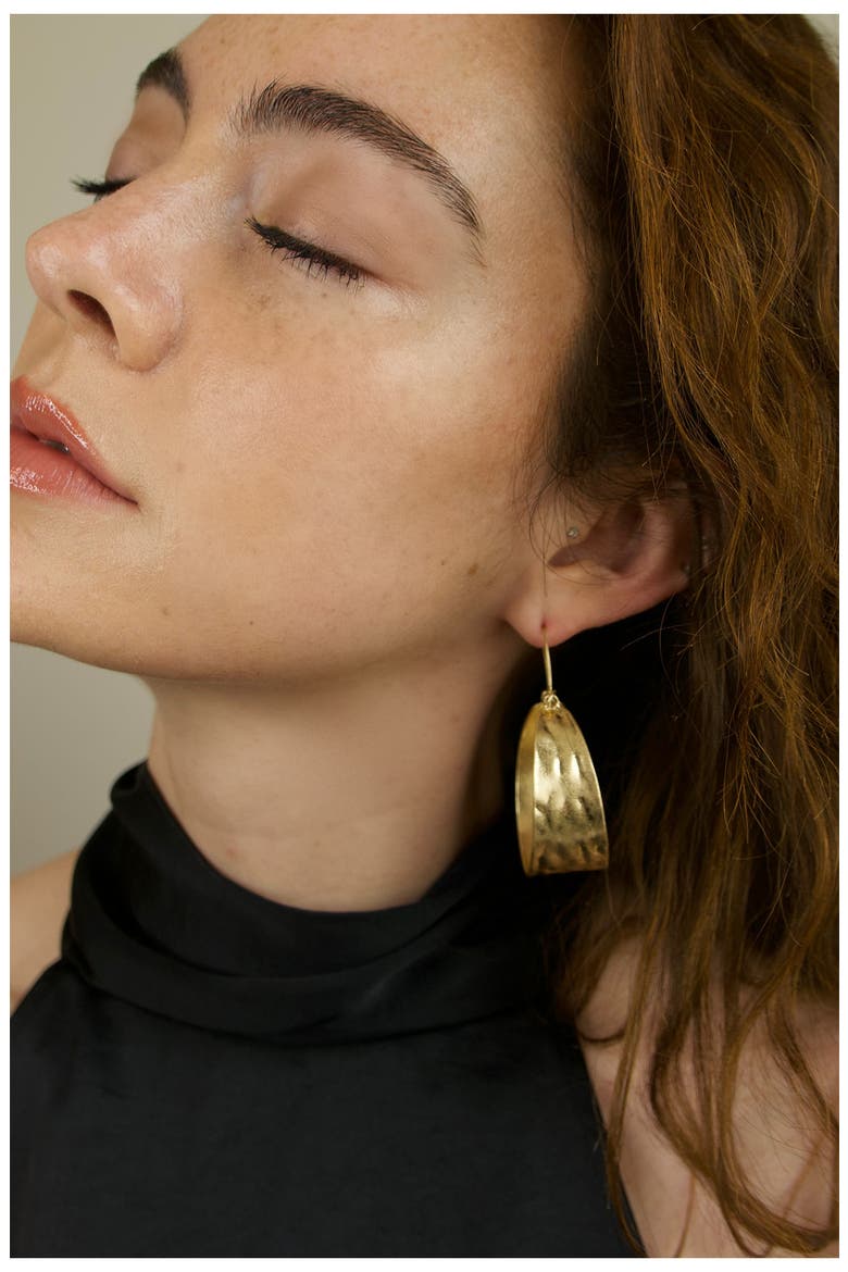 Terrain Hoop Earrings, Alternate, color, GOLD