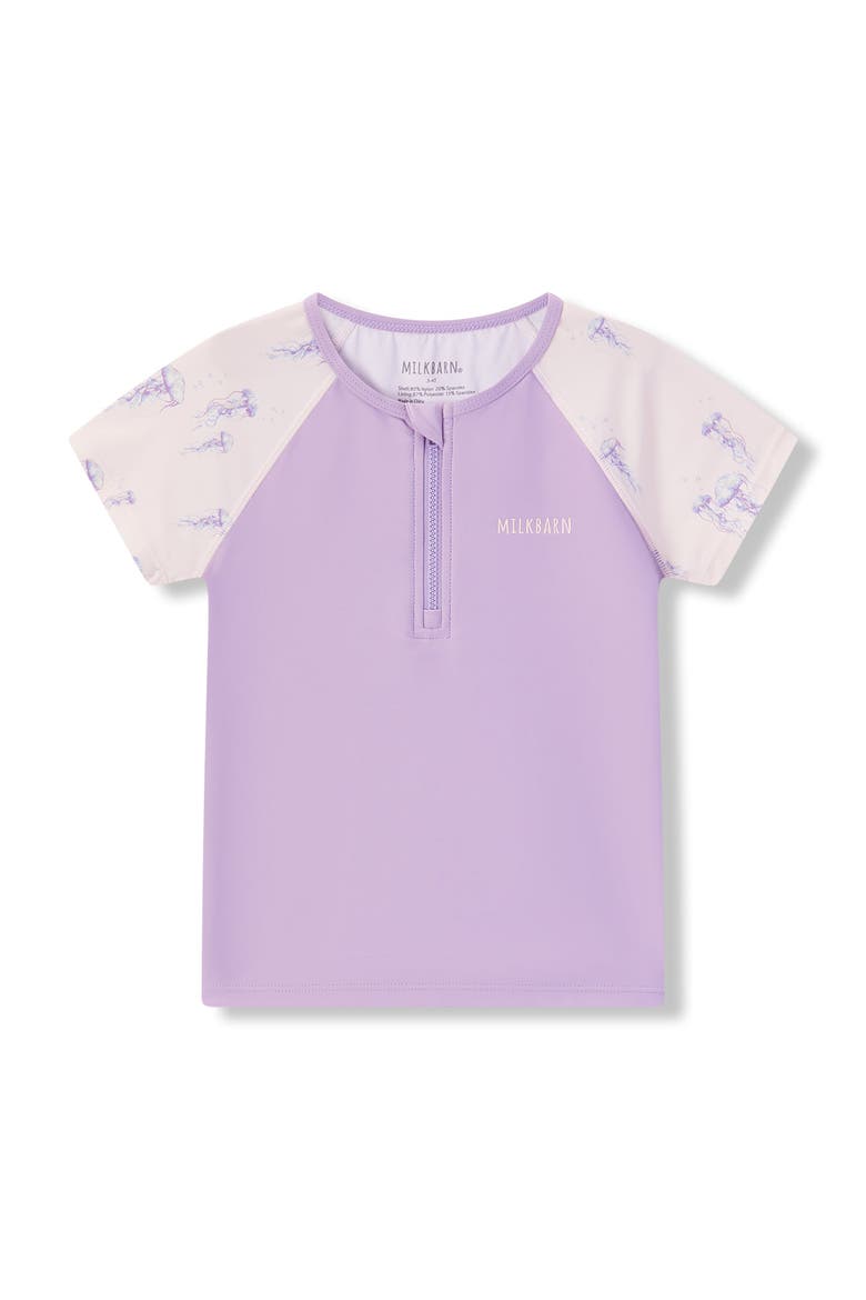 Zipper Top And Swim Trunks, Alternate, color, Sunset Jellyfish
