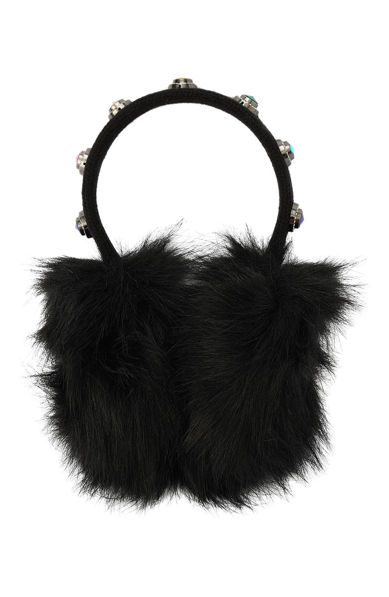 Kurt Geiger London Octavia Jewel Faux Fur Ear Muffs, Alternate, color, 
