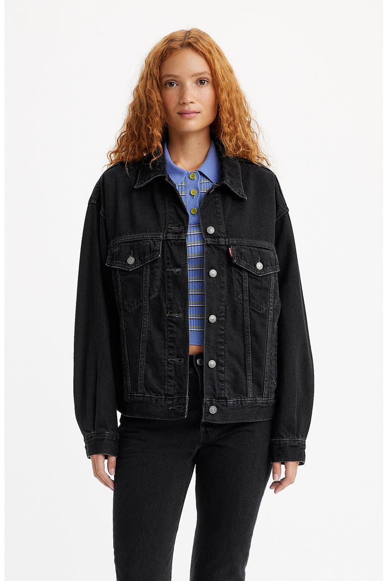'90s Denim Trucker Jacket, Alternate, color, ROAD LESS TRAVELED