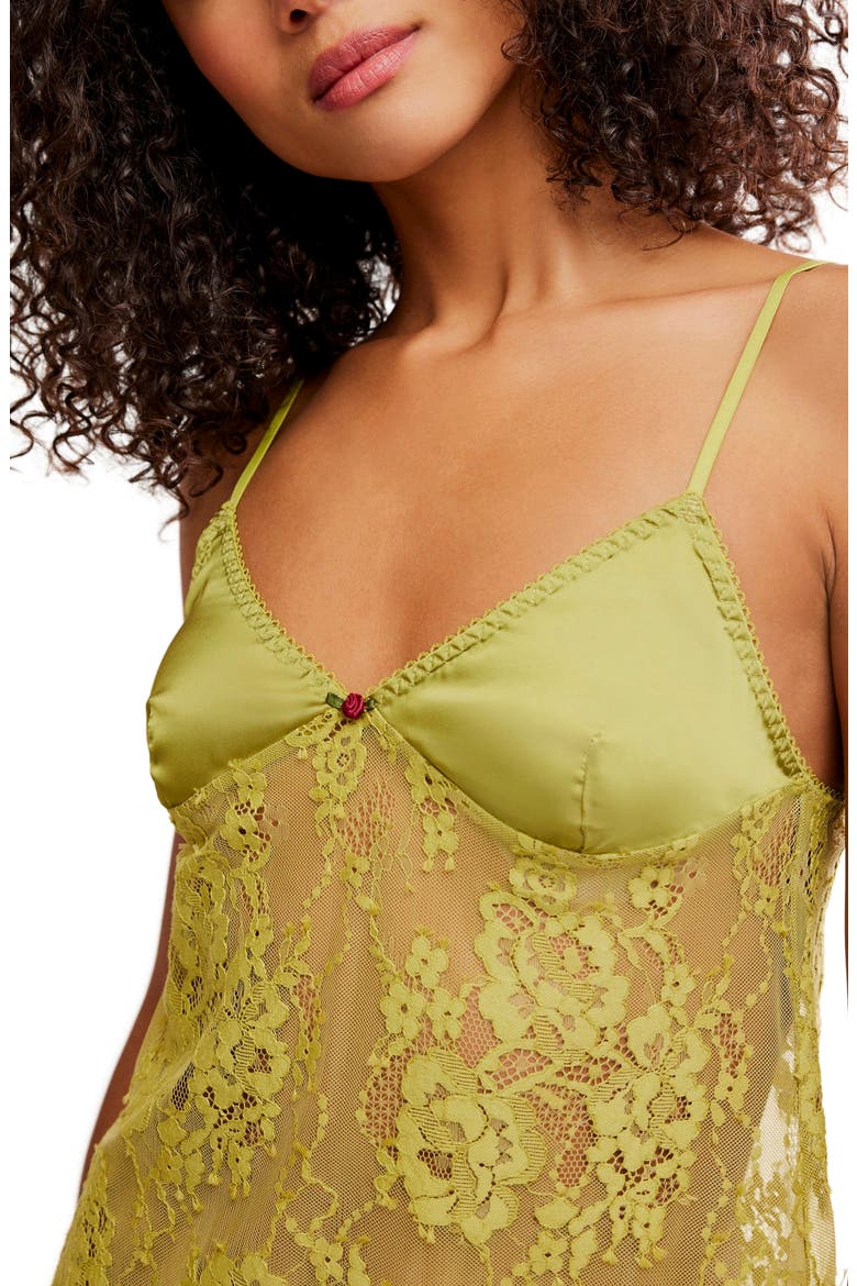 Right Here Right Now Lace Night Gown, Alternate, color, LENTIL SPROUT