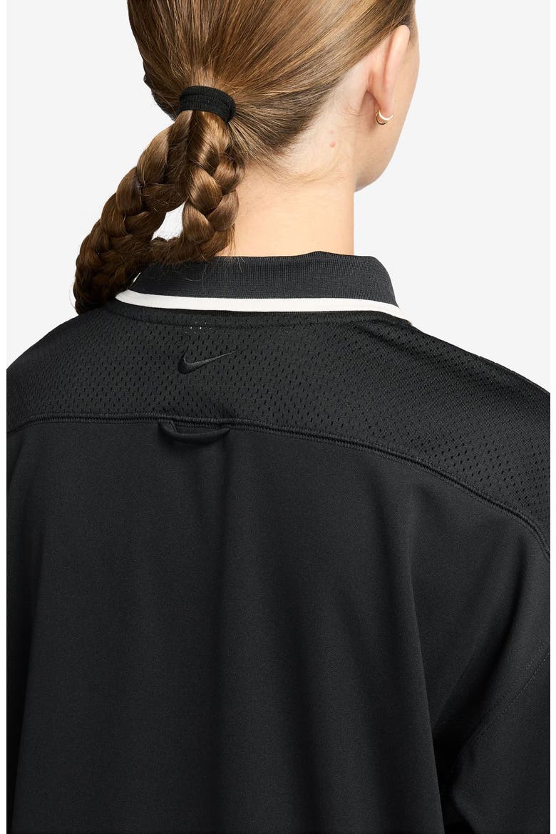 Sportswear Oversize Long Sleeve Jersey Button-Up Shirt, Alternate, color, 010 BLACK/BLACK