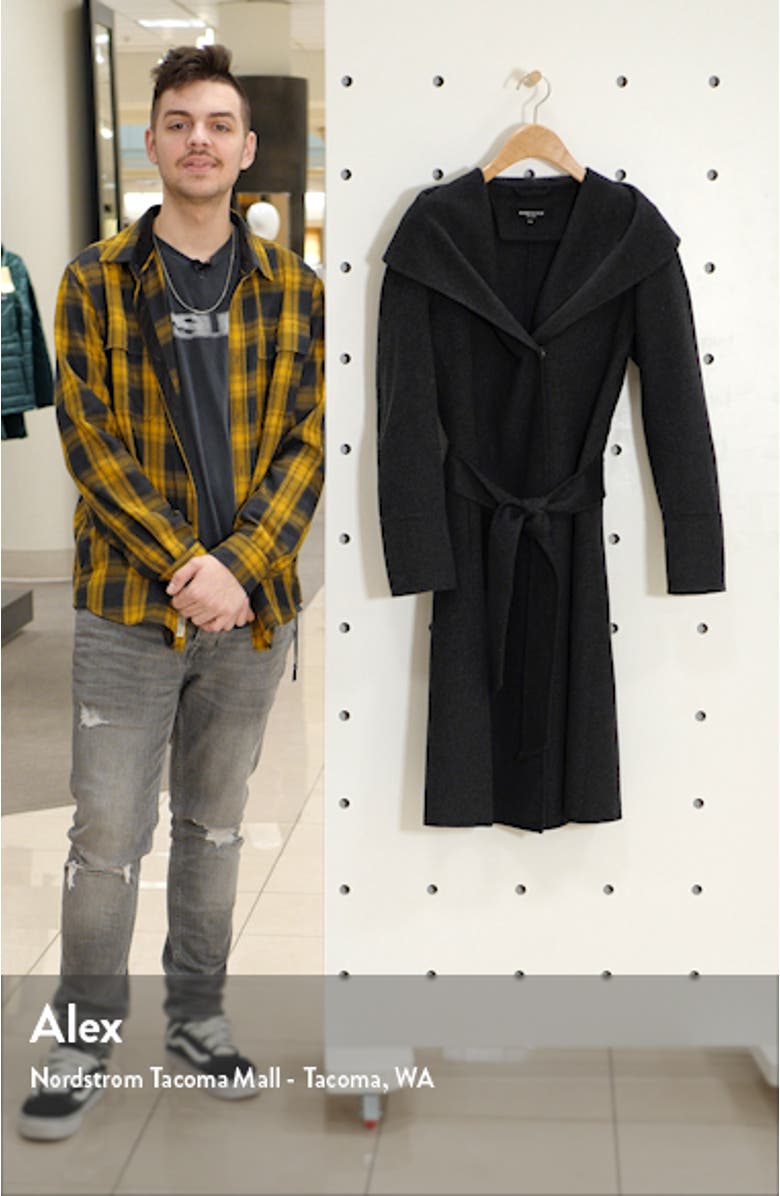 Shawl Collar Wool Blend Wrap Coat, sales video thumbnail