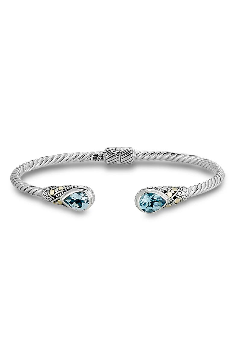 SAMUEL B. Pear Blue Topaz Bangle Bracelet, Main, color, 