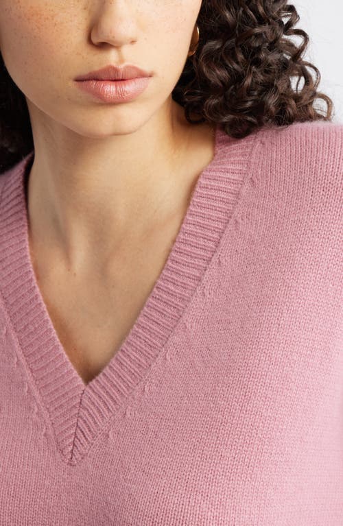 Nordstrom V-neck Wool & Cashmere Sweater In Pink