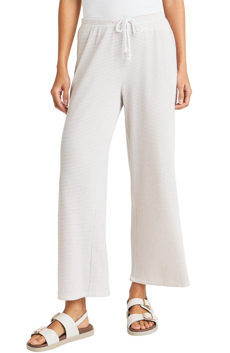 Splendid Stripe Wide Leg Cotton Blend Drawstring Pants, Main, color,