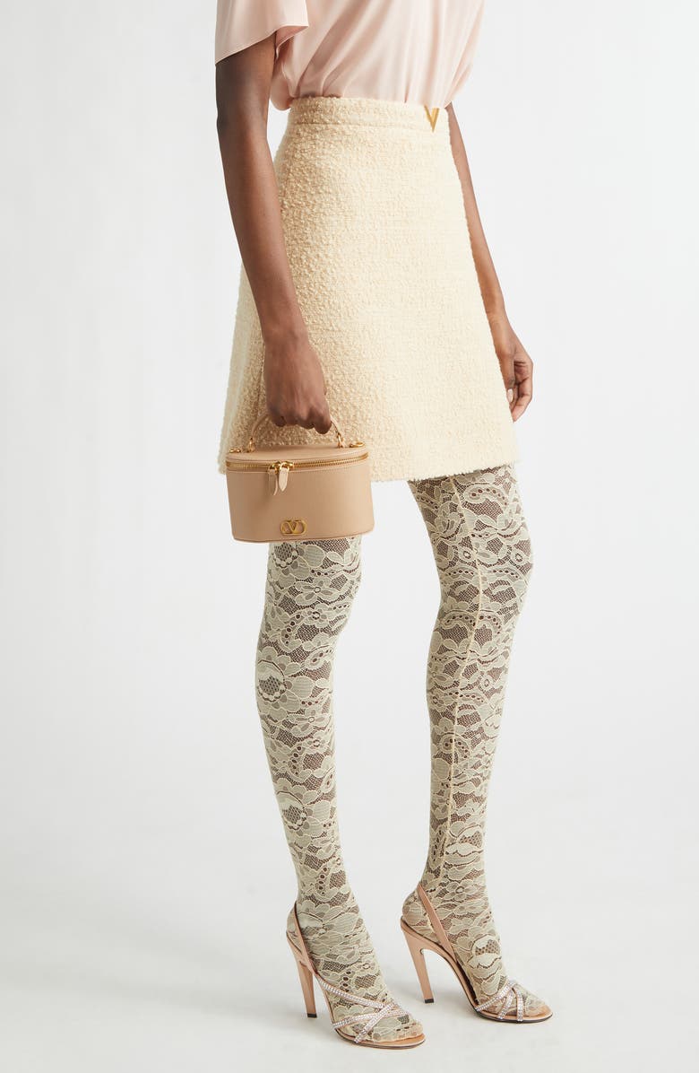 Valentino Garavani VLOGO Signature Leather Vanity Case, Alternate, color, Rose