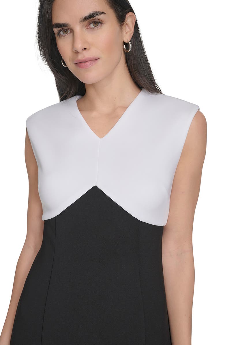 Calvin Klein Colorblock Sleeveless A-Line Midi Dress, Alternate, color,