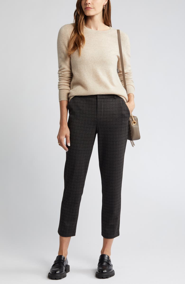 Wit & Wisdom 'Ab'Solution Houndstooth High Waist Ankle Straight Leg Pants, Main, color, 