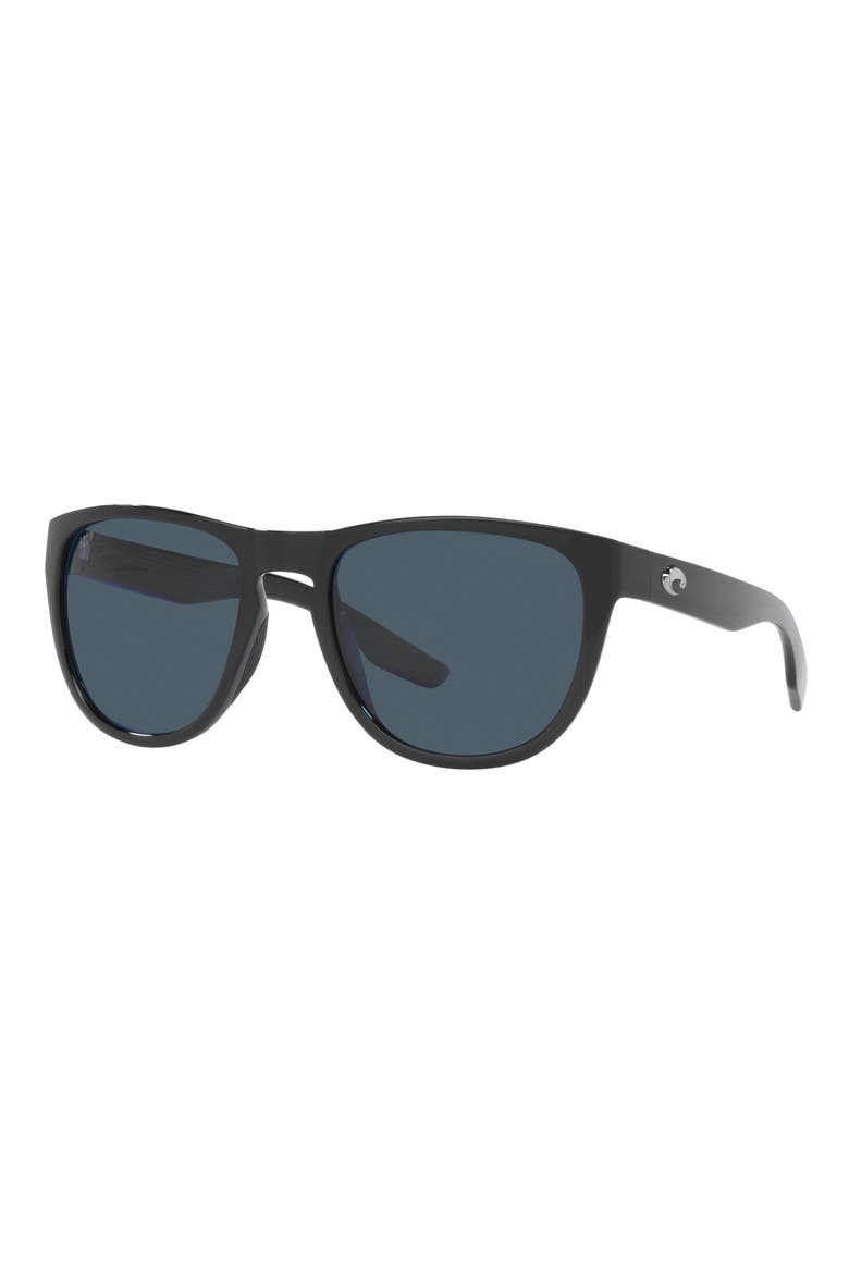 Irie 55mm Polarized Pilot Sunglasses, Alternate, color, BLACK