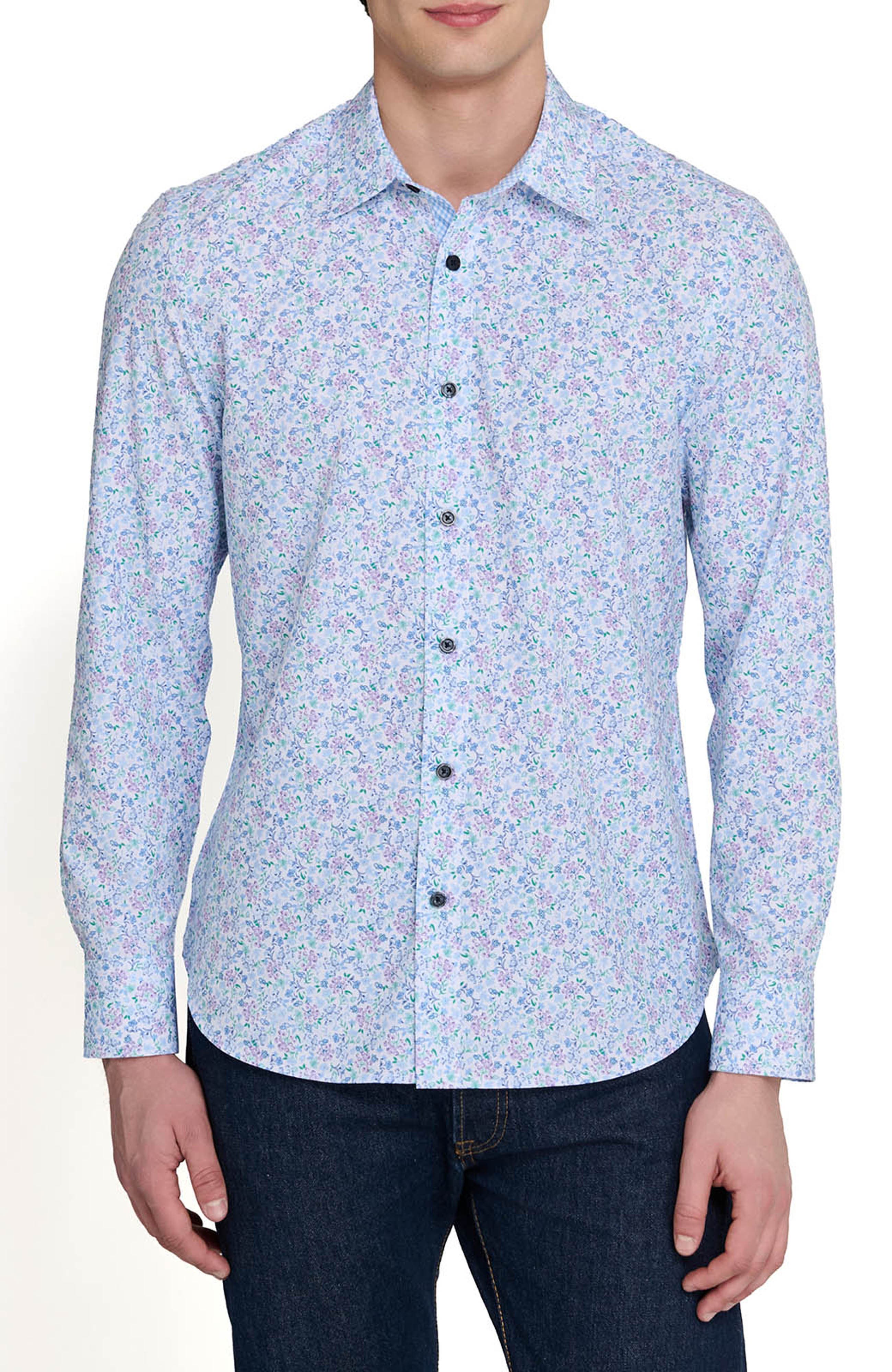 Slim Fit Budding Floral Performance Long Sleeve Shirt - image 3