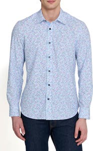 CONSTRUCT Slim Fit Budding Floral Performance Long Sleeve Shirt