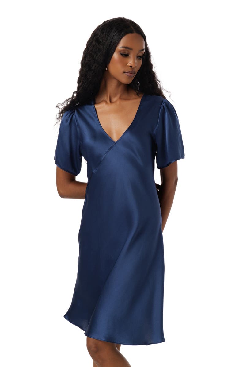 SILKSILKY Pure Silk Casual Smock Nightgown, Alternate, color, 