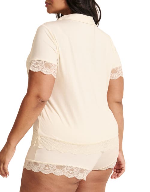 Adore Me Isa Short Pajama Set In White