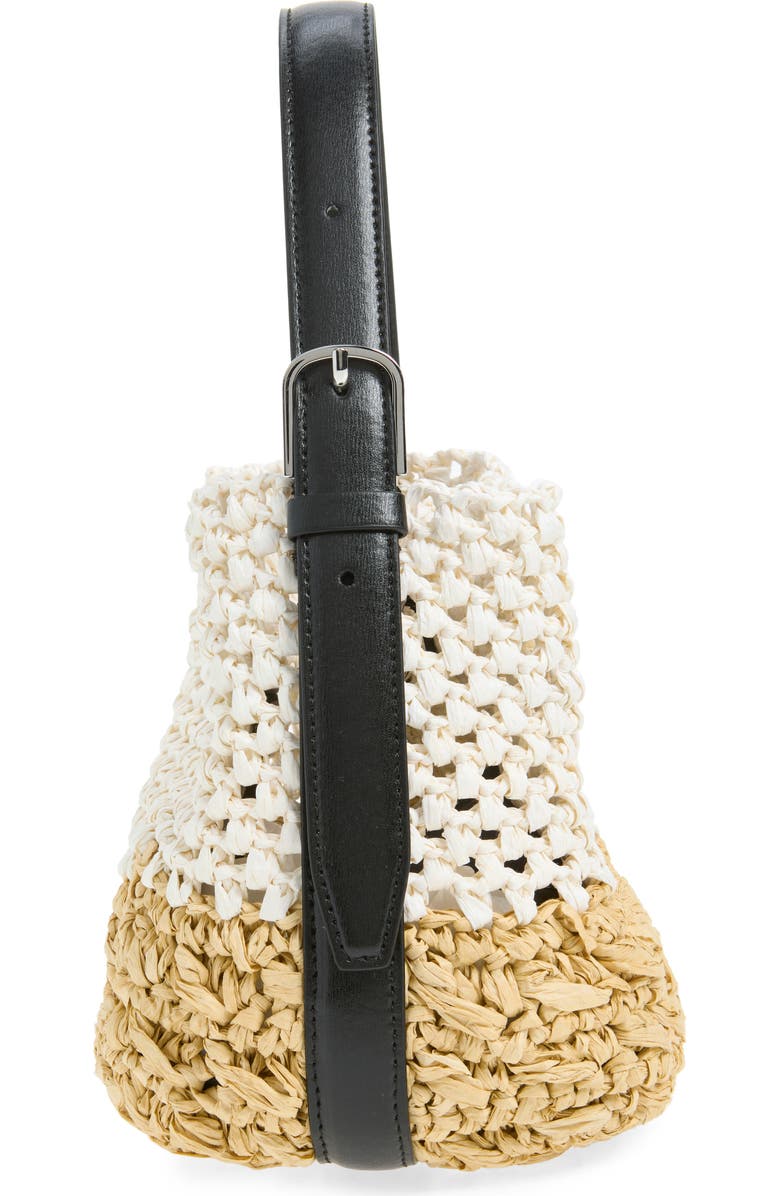 TOTEME Small Belted Paper Straw Tote, Alternate, color, Ecru/ Vanilla